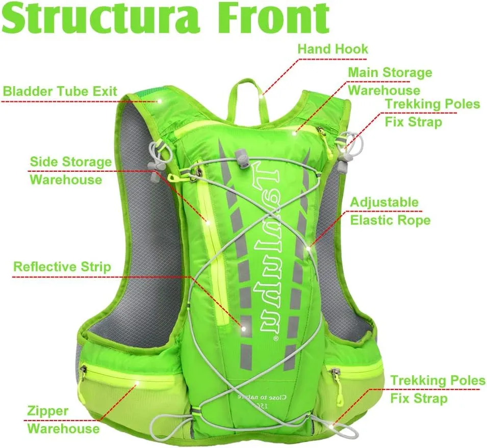 Hydration Pack Backpack Running Hydration Vest for Women and Men Outdoor Hiking, Cycling, Camping with 15L Capacity