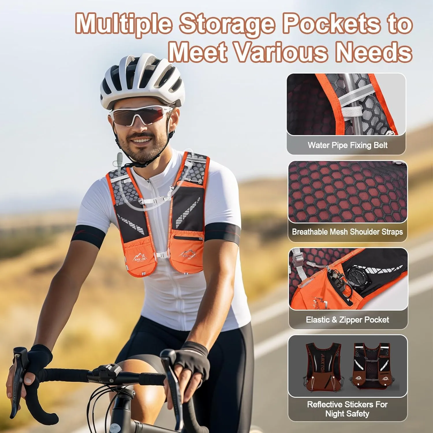 Hydration Pack Backpack,Hiking Backpack with 2L Water Bladder Lightweight Running Hydration Vest for Men Women Hiking Cycling Climbing Camping