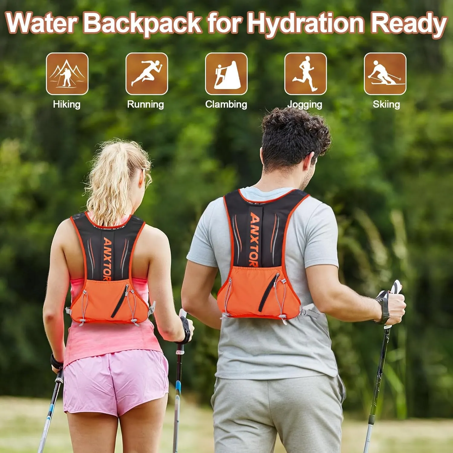 Hydration Pack Backpack,Hiking Backpack with 2L Water Bladder Lightweight Running Hydration Vest for Men Women Hiking Cycling Climbing Camping