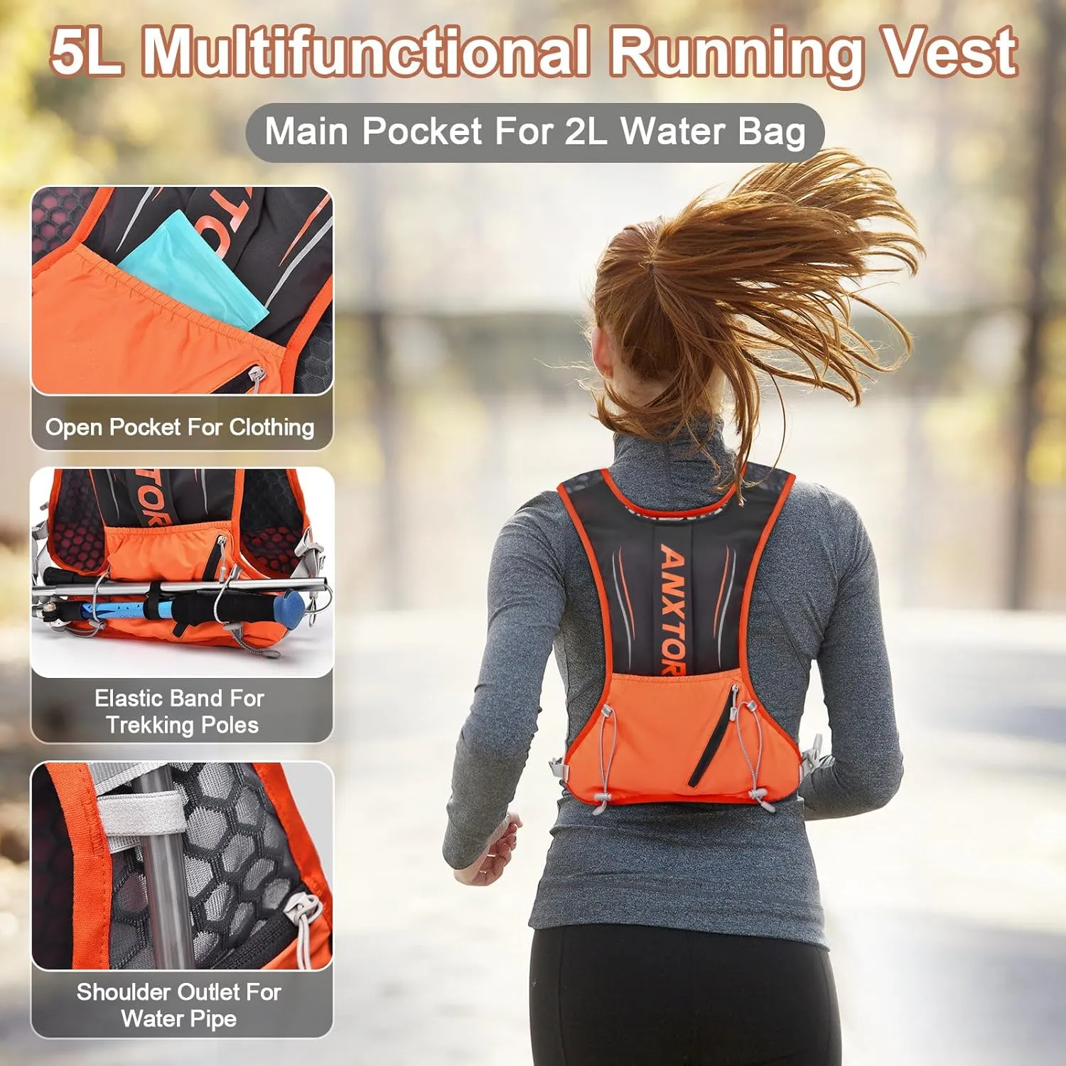 Hydration Pack Backpack,Hiking Backpack with 2L Water Bladder Lightweight Running Hydration Vest for Men Women Hiking Cycling Climbing Camping