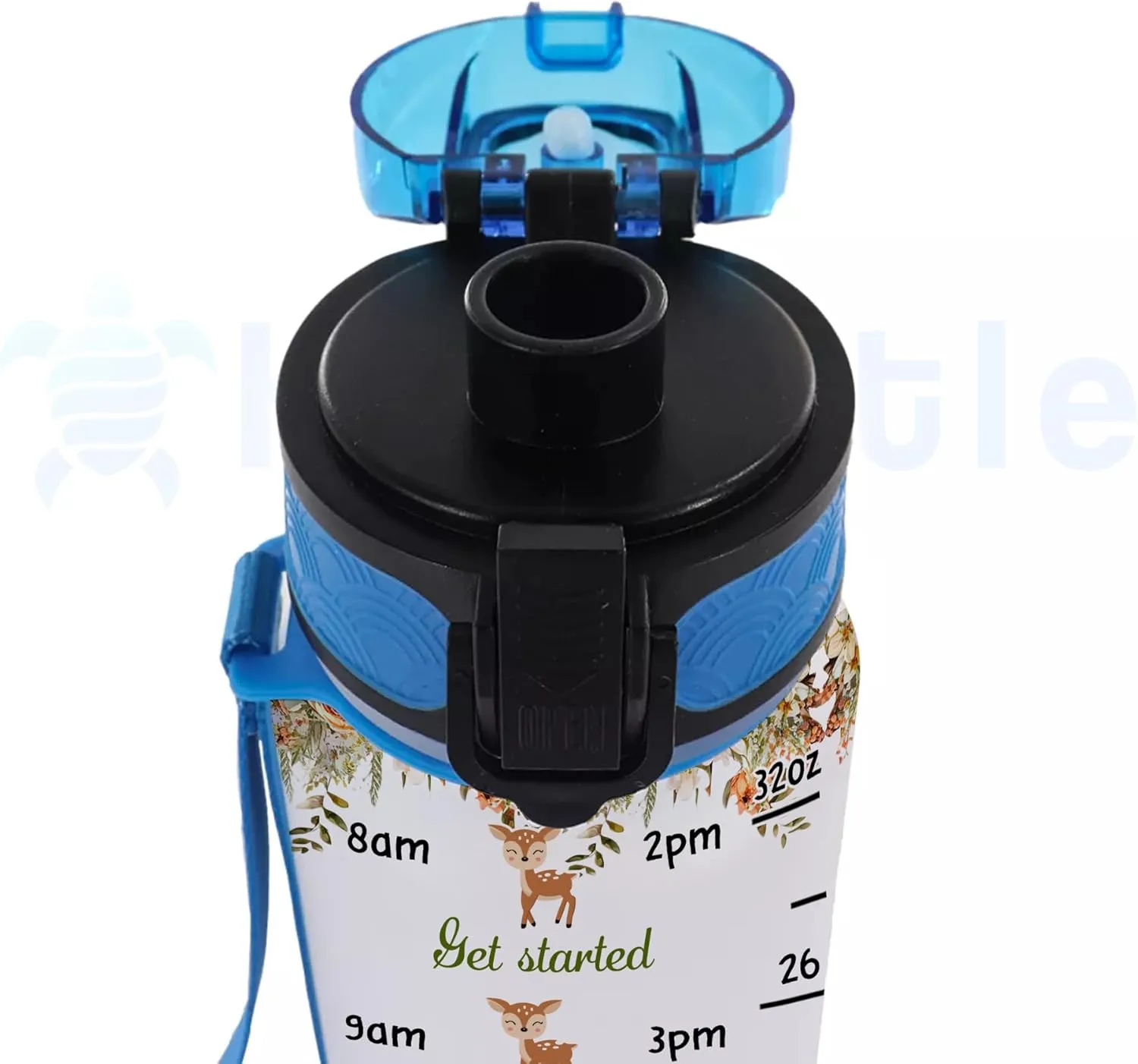 Hyturtle Personalized Deer Lovers 32 Oz 1Liter Motivational Water Bottle With Time Marker, Just A Girl Who Loves Deer, Animal Lovers Gifts For Women, Girl On Birthday, Christmas