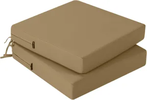 idee-home Outdoor Chair Cushions Set of 2, Waterproof Outdoor Seat Cushions for Patio Furniture, Outside Replacement Chair Pad with Ties for Lawn Deck Porch, 19 x 19