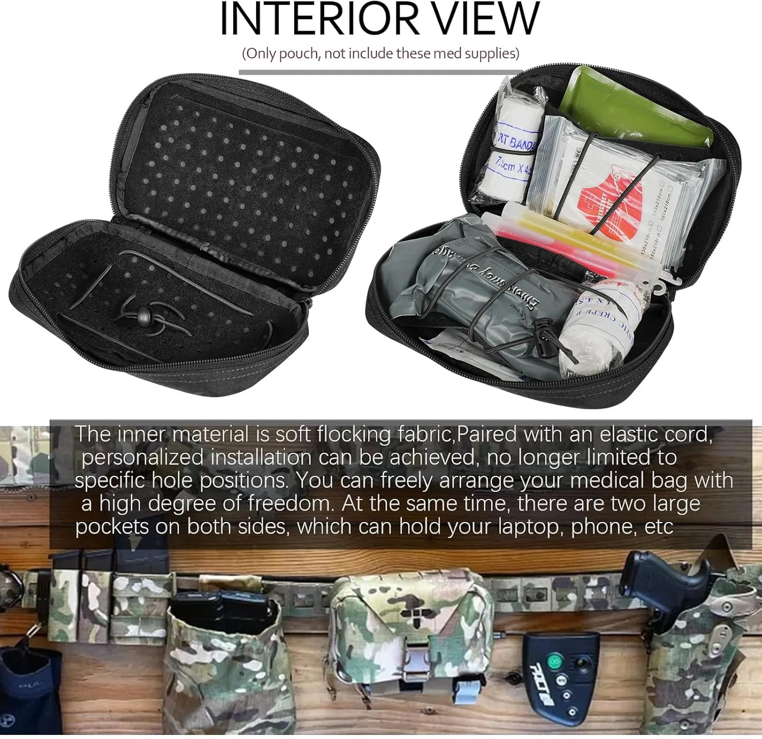 Ifak Pouch-Rapid Deployment Tactical MOLLE Trauma Kit Pouches, Quick Release Tear-Off Medical First Aid Kit Organiser with Red Immediate Identify for Emergency Surviva Activities.