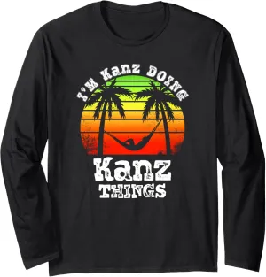 I'm Kanz Doing Kanz Things Asian Names Retro Sunset Long Sleeve T-Shirt