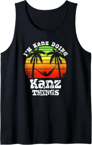 I'm Kanz Doing Kanz Things Asian Names Retro Sunset Tank Top