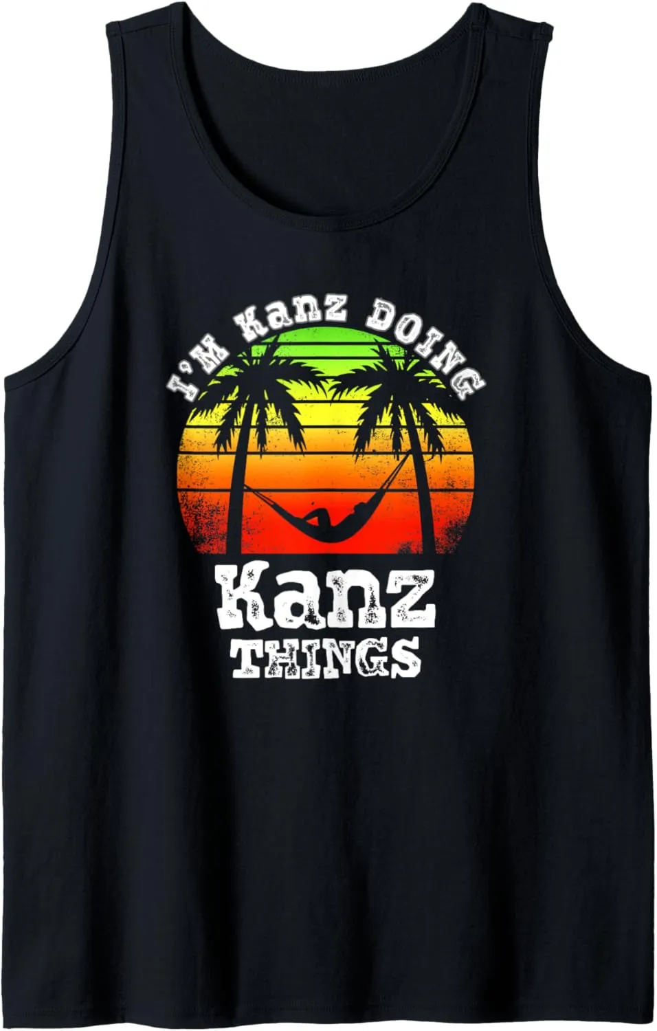 I'm Kanz Doing Kanz Things Asian Names Retro Sunset Tank Top