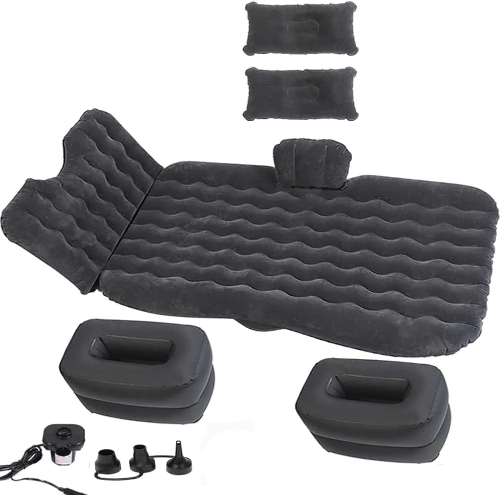Inflatable Car Air Mattress Back Seat Bed,Portable Car Travel Sleeping Air Mattress Blow Up Bed for Car Universal SUV
