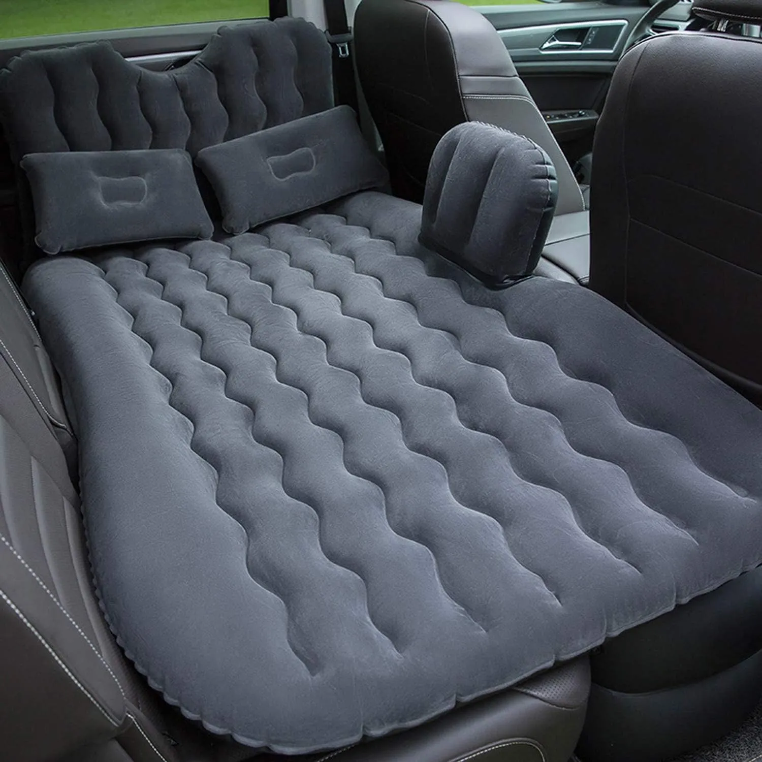 Inflatable Car Air Mattress Back Seat Bed,Portable Car Travel Sleeping Air Mattress Blow Up Bed for Car Universal SUV