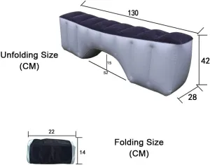 Inflatable Car Air Travel Truck Bed Mattress for Back Seat Gap Pad Pet Dog, 51.1"*10.6" *16.5" Auto Accessories Inflation Bed with Air Pump