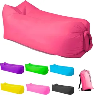 Inflatable Lounger Air Sofa Hammock, Inflatable Couch for Camping, Perfect for Beach Chair Waterproof Anti-Air Leaking Pouch Couch Air Chair for Outdoor, Beach, Hiking…