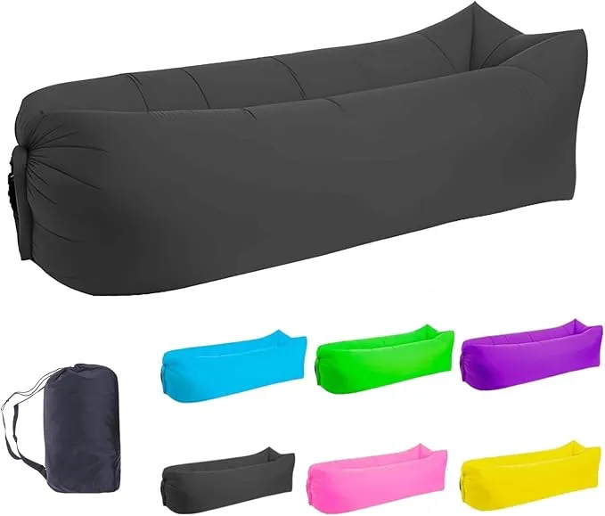 Inflatable Lounger Air Sofa Hammock, Inflatable Couch for Camping, Perfect for Beach Chair Waterproof Anti-Air Leaking Pouch Couch Air Chair for Outdoor, Beach, Hiking…