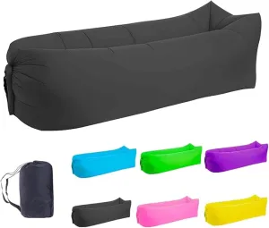 Inflatable Lounger Air Sofa Hammock, Inflatable Couch for Camping, Perfect for Beach Chair Waterproof Anti-Air Leaking Pouch Couch Air Chair for Outdoor, Beach, Hiking…