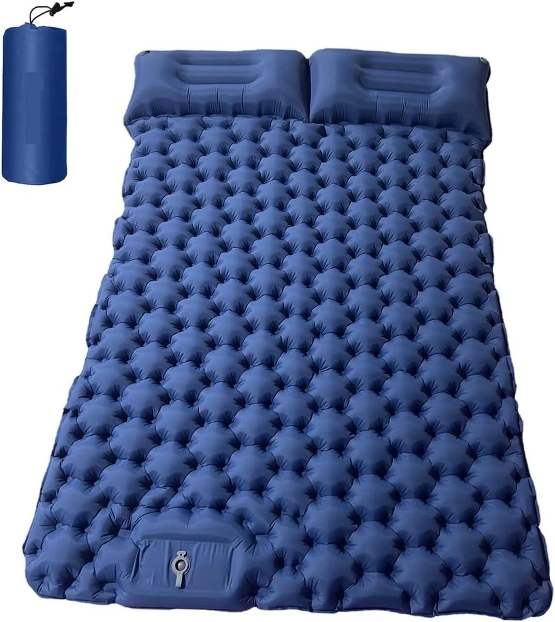 Inflatable Mattress 2 Person Camping Mat with Air Pillow Portable Air Mattress Watertight Backpacking Sleeping Pad (Color : Electric Pump, Size : A)