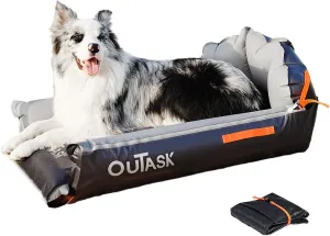 Inflatable Outdoor Dog Bed Waterproof,Portable Camping Cot for Large Dogs,Cooling Pet Bed with TPU Fabric Chew Proof Crate Bed Washable (Small)
