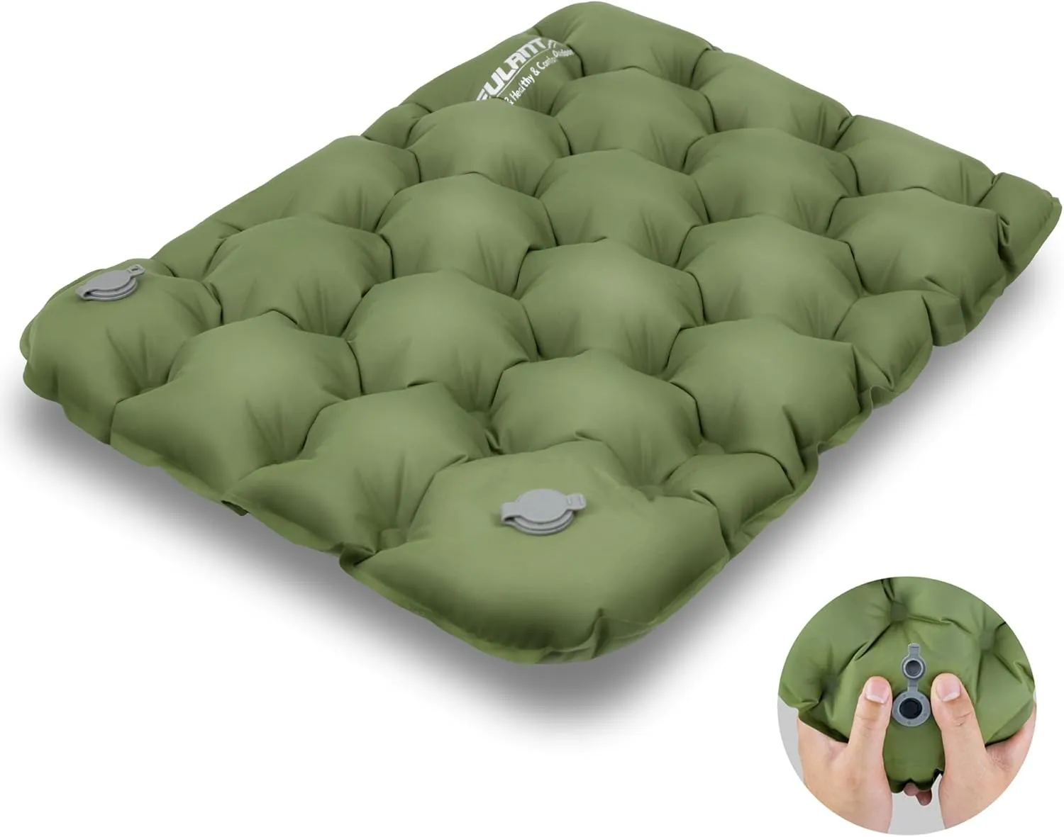 Inflatable Seat Cushion, Lightweight Camping Air Sitting Pad with Repair Cloths, Waterproof Air Seat Cushion, Portable Push-Press Seat Cushion for Airplane Travel Hiking Office Stadium Seat