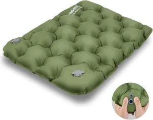 Inflatable Seat Cushion, Lightweight Camping Air Sitting Pad with Repair Cloths, Waterproof Air Seat Cushion, Portable Push-Press Seat Cushion for Airplane Travel Hiking Office Stadium Seat