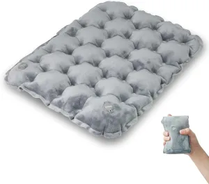 Inflatable Seat Cushion, Lightweight Camping Air Sitting Pad with Repair Cloths, Waterproof Air Seat Cushion, Portable Push-Press Seat Cushion for Airplane Travel Hiking Office Stadium Seat