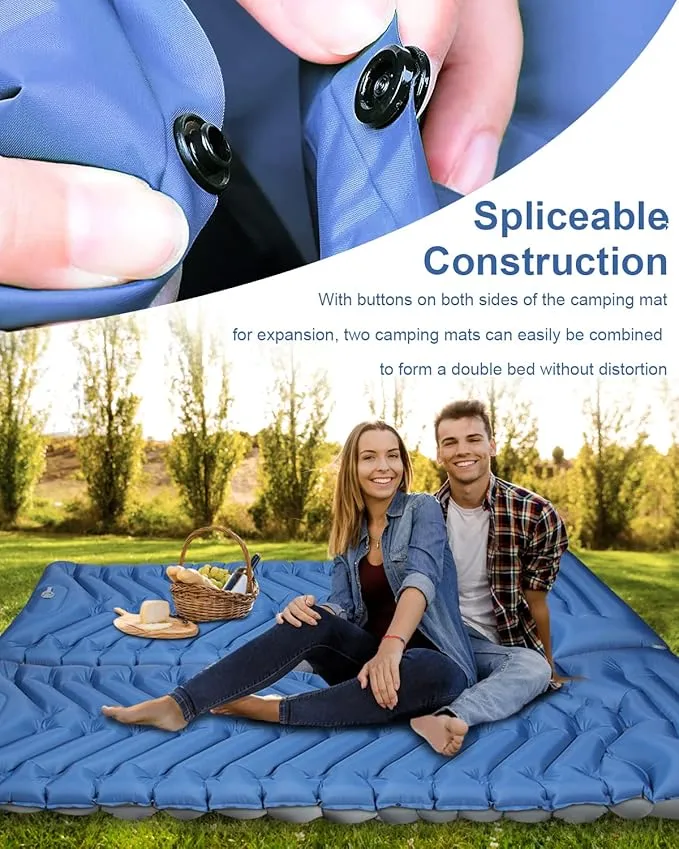 Inflatable Sleeping Pad for Camping, Extra Thick 3.9 Inch Self Inflating Camping Pad with Built-in Foot Pump & Pillow, Ultralight Compact Camping Sleeping Mat for Backpacking Camping Hiking