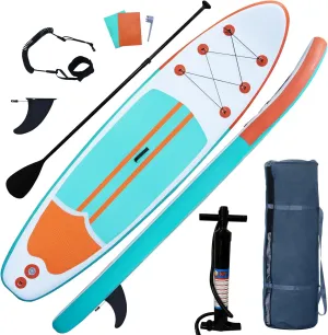 Inflatable Stand Up Paddle Board with SUP Accessories, Anti-Slip EVA Deck, 10’6’’ Inflatable Paddle Boards for Adults and Youth of All Skill Levels