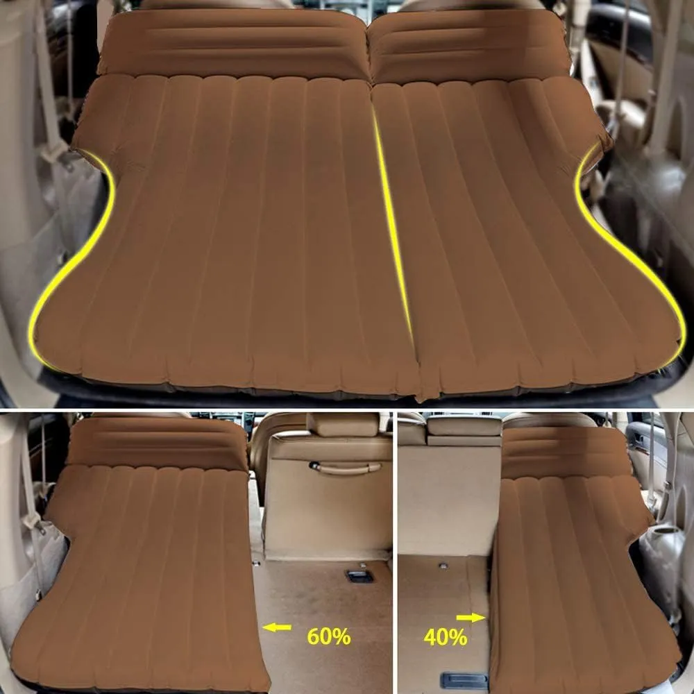 Inflatable SUV Air Mattress Thickened Flocking Inflatable Car Camping Travel Air Mattress with 2 Pillows & Air Pump,Portable Car Sleeping Bed for SUV|MPV|Minivan