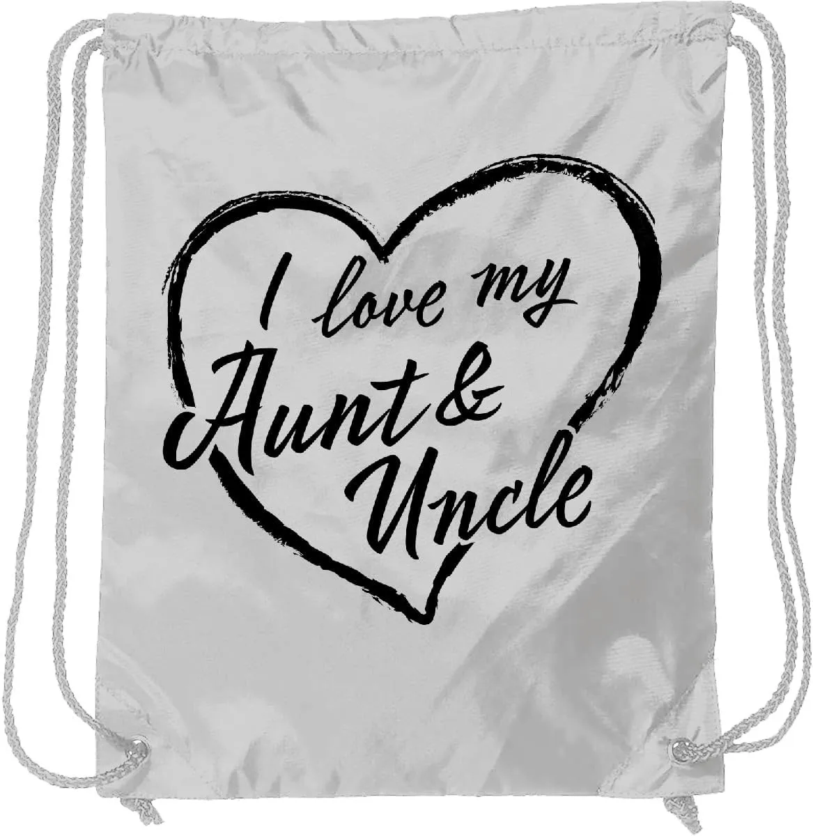 inktastic I Love My Aunt and Uncle in Black Chalk Heart Drawstring Bag White 37b2e