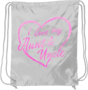 inktastic I Love My Aunt and Uncle in Pink Chalk Heart Drawstring Bag White 37b2c