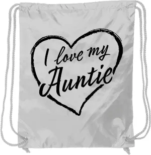 inktastic I Love My Auntie in Black Chalk Heart Drawstring Bag White 37b34