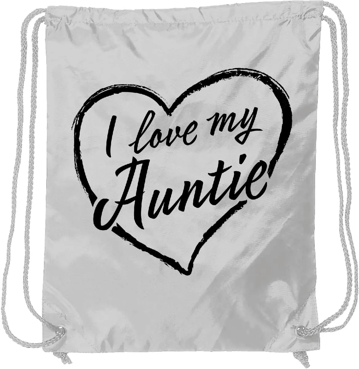 inktastic I Love My Auntie in Black Chalk Heart Drawstring Bag White 37b34