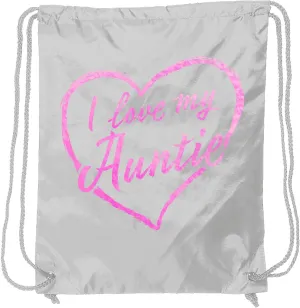 inktastic I Love My Auntie in Pink Chalk Heart Drawstring Bag White 37b32