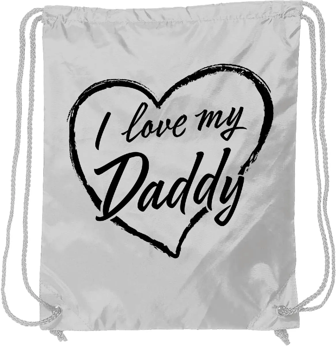 inktastic I Love My Daddy in Black Chalk Heart Drawstring Bag White 37b40