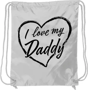 inktastic I Love My Daddy in Black Chalk Heart Drawstring Bag White 37b40