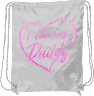 inktastic I Love My Daddy in Pink Chalk Heart Drawstring Bag White 37b3e