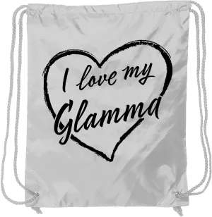 inktastic I Love My Glamma in Black Chalk Heart Drawstring Bag White 37b46