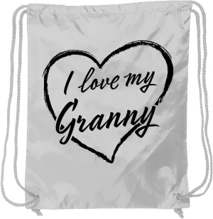 inktastic I Love My Granny in Black Chalk Heart Drawstring Bag White 37b52