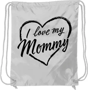 inktastic I Love My Mommy in Black Chalk Heart Drawstring Bag White 37b64