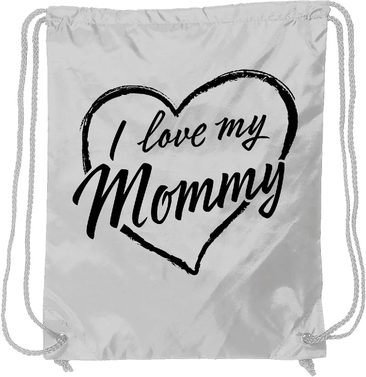 inktastic I Love My Mommy in Black Chalk Heart Drawstring Bag White 37b64