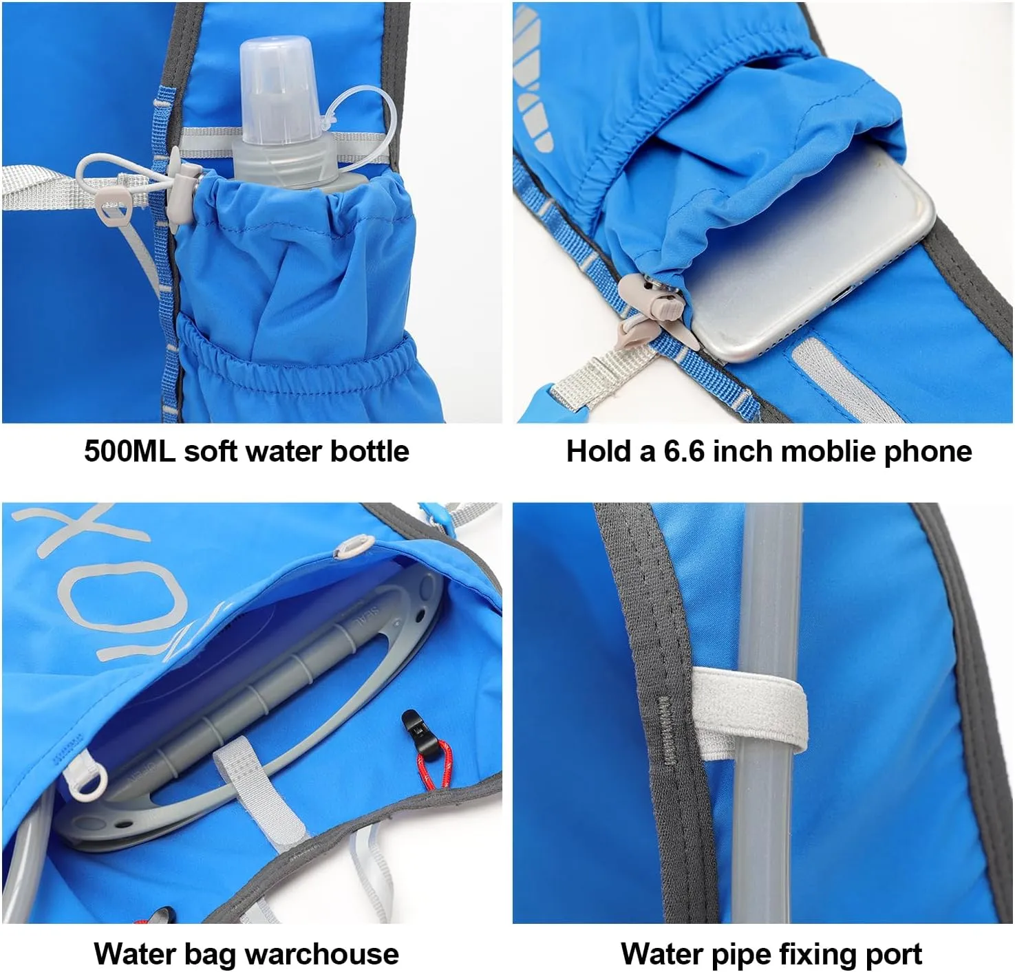 INOXTO Running Hydration Vest Backpack,Lightweight Insulated Pack with 1.5L Water Bladder Bag Daypack for Hiking Trail Running Cycling Race Marathon for Women Men