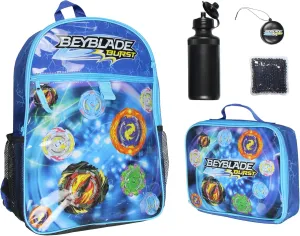 INTIMO Beyblade Burst TV Show Tossed Print 5 PC Backpack Lunchbox Waterbottle Icepack