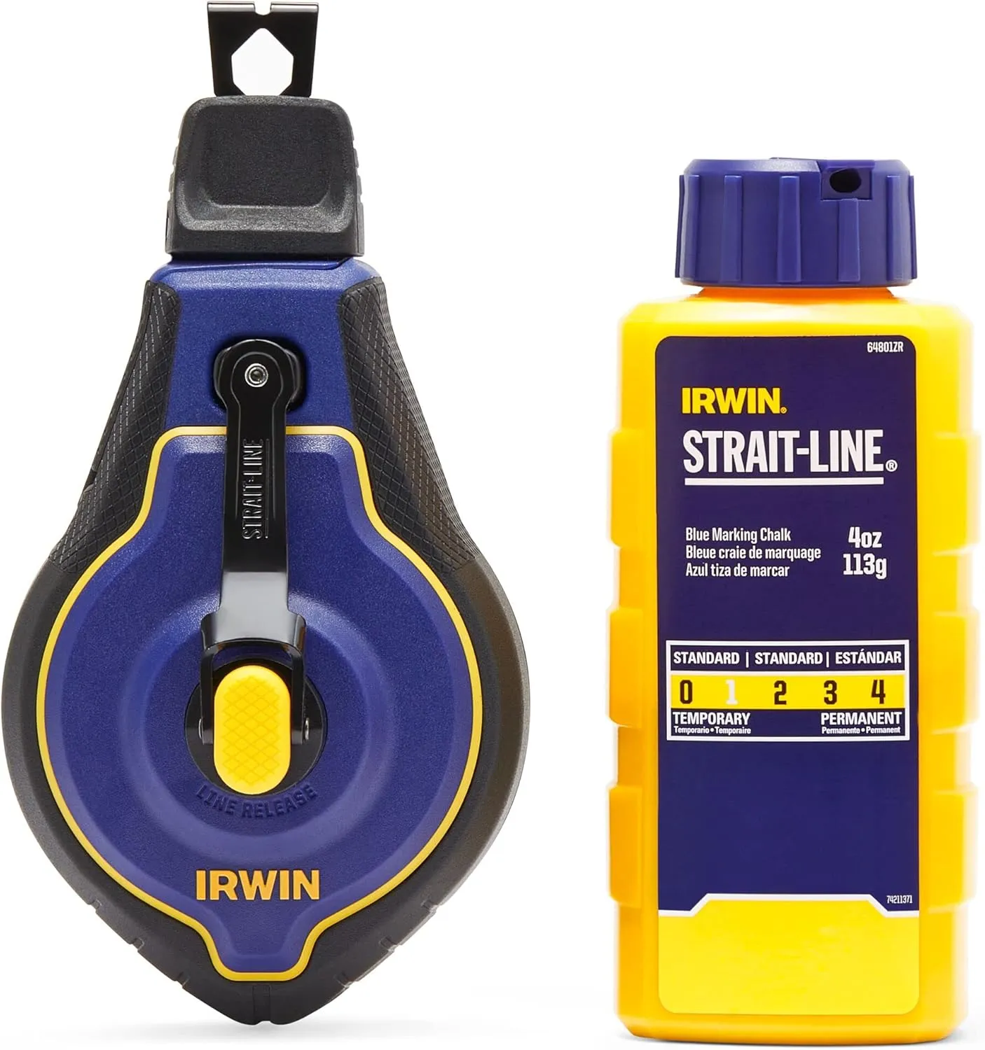 IRWIN Tools STRAIT-LINE Chalk Line, Speedline Pro Reel, Blue, 100 ft. (IWHT48443BC)