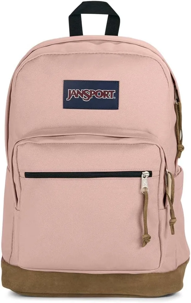 JanSport Right Pack Backpack - Durable Daypack with Padded 15" Laptop Sleeve, Spacious Main Compartment & Integrated Water Bottle Pocket - Misty Rose
