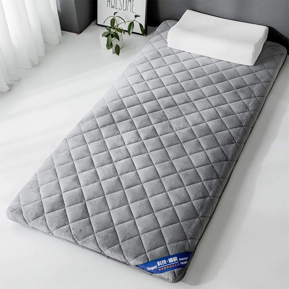 Japanese Floor Mattress Futon Mattress Thicken Tatami Mat Sleeping Pad Multi-Purpose Anti-Slip Folding Mat for Living Room Dormitory Mattress (B Twin)