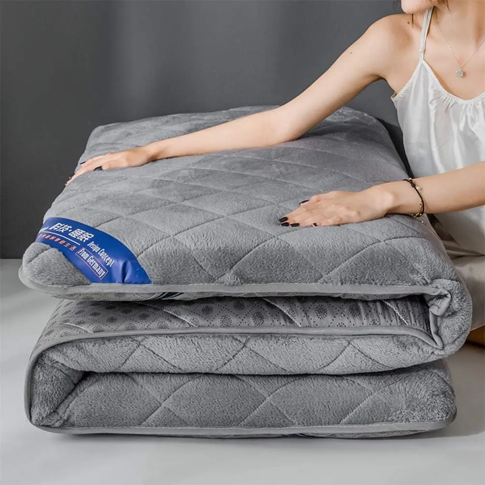 Japanese Floor Mattress Futon Mattress Thicken Tatami Mat Sleeping Pad Multi-Purpose Anti-Slip Folding Mat for Living Room Dormitory Mattress (B Twin)