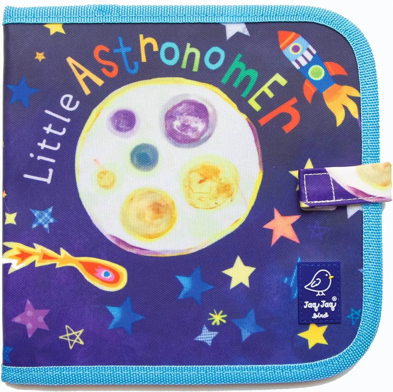 Jaq Jaq Bird Erasable Doodle Pad for Kids - Reusable Mess-Free Coloring and Toddler Learning Toys Set - Chalkboard and Drawing Books - Includes 4 ButterStix Chalks - Space