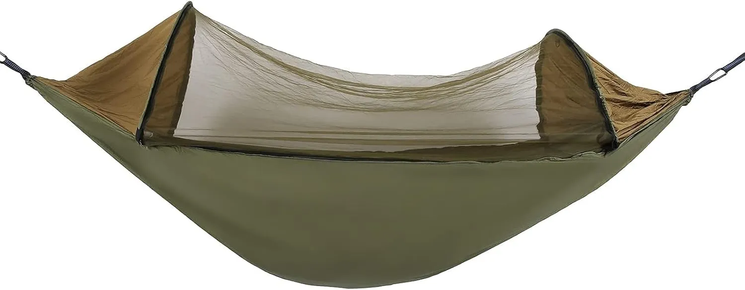 JEOZBM Camping Hammock with Mosquito Net, Single & Double Tree Hammock Net, Portable Lightweight Nylon Hammock Tent for Travel Hiking Backpacking