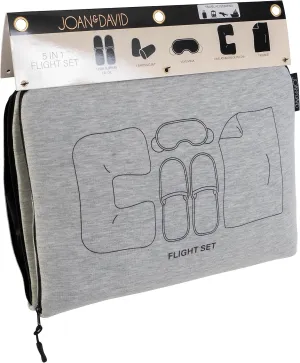 Joan & David 5 Piece Travel Kit Pouch With Blanket, Neck Pillow, Slippers, Eye Mask, Ear Plugs SIZE: SMALL/MEDIUM SLIPPERS (FITS MOST MEN/WOMENS SIZE 5-9 COLOR: GREY (JDP2442-024-GRY)