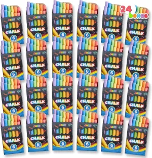 JOYIN 288 Counts Mini Chalk Set for Kids, Non-Toxic Chalks for Boys Girls 3 , School Supplies for Teachers, Goody Bag Fillers, Classroom Prizes Gifts (24 Boxes)