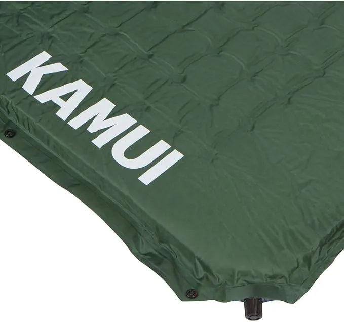 KAMUI Self Inflating Sleeping Pad - 2 Inch Thick Camping Pad Connectable with Multiple Mats for Tent and Family Camping (Green)