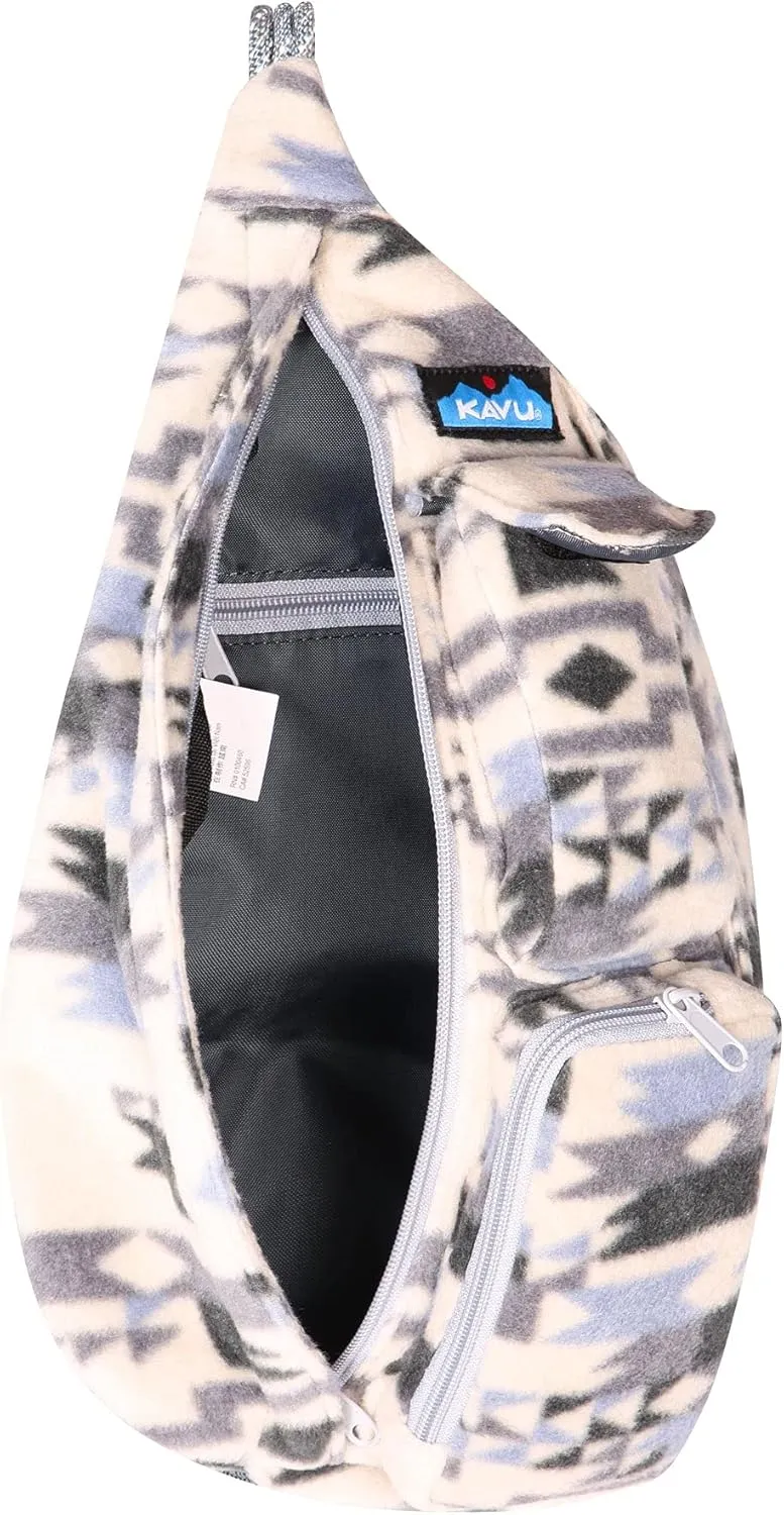 KAVU Mini Polar Rope Sling Crossbody Fleece Polyester Bag - Winter Arcade