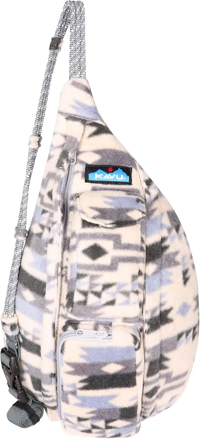 KAVU Mini Polar Rope Sling Crossbody Fleece Polyester Bag - Winter Arcade