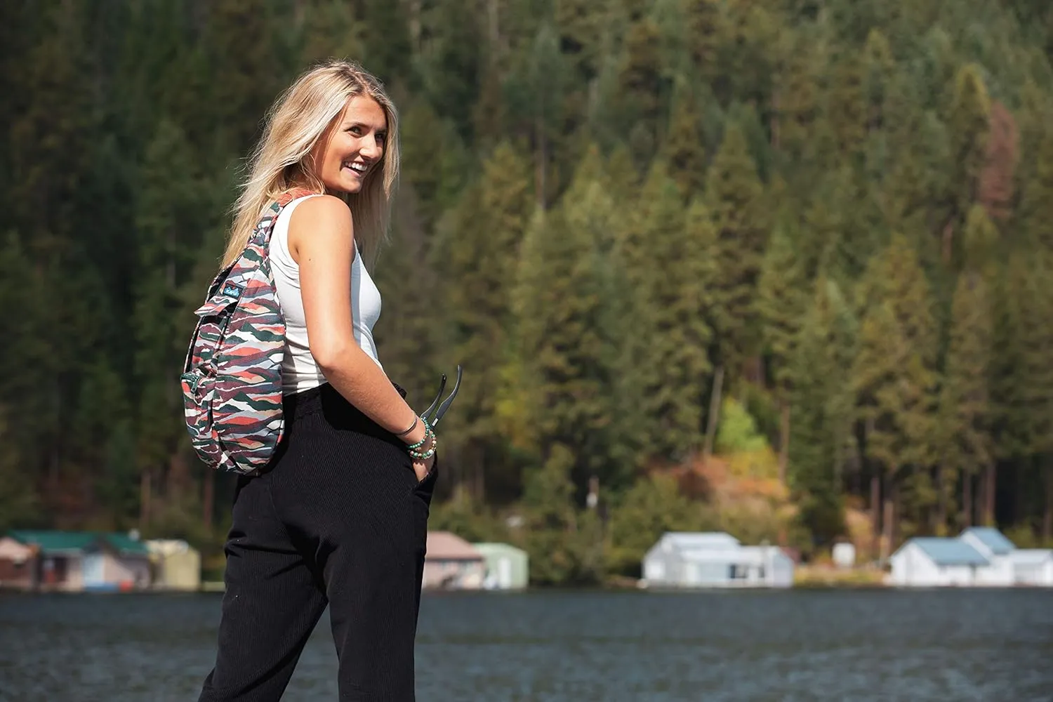 KAVU Original Rope Bag Sling Pack with Adjustable Rope Shoulder Strap